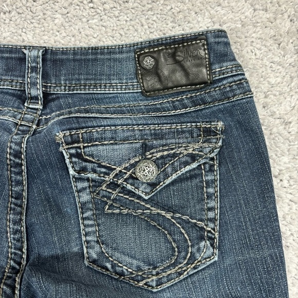 Silver Jeans Womens 29 Suki Surplus Boot Low Rise Dark Wash Denim Party Concert - Picture 5 of 5